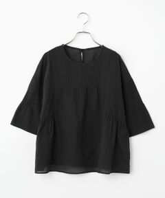 Mademoiselle NON NON / マドモアゼルノンノン シャツ・ブラウス | コットンローンハンドワッシャー レースプルオーバーブラウス[6分袖]