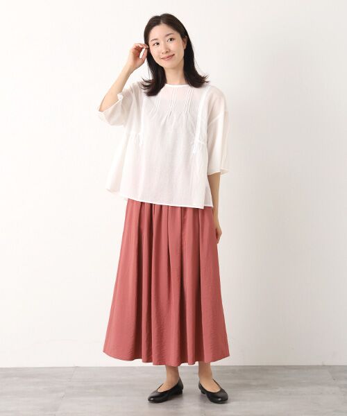 Mademoiselle NON NON / マドモアゼルノンノン シャツ・ブラウス | コットンローンハンドワッシャー レースプルオーバーブラウス[6分袖] | 詳細5