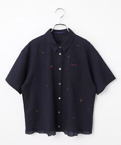 Mademoiselle NON NON / マドモアゼルノンノン シャツ・ブラウス | ローンミラクルウェーブ 小花刺繍入りブラウス