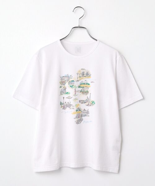 Mademoiselle NON NON / マドモアゼルノンノン Tシャツ | シャンカー6オーガニック天竺 LIFE IS A JOURNEYプリントTシャツ（オフシロ）
