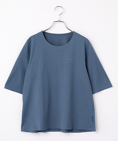 Mademoiselle NON NON / マドモアゼルノンノン Tシャツ | ギザンテイー天竺AラインTシャツ（ブルー）