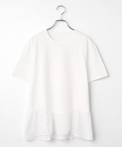 Mademoiselle NON NON / マドモアゼルノンノン Tシャツ | ギザンテイー天竺 切替フレアーAラインTシャツ
