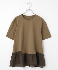 Mademoiselle NON NON / マドモアゼルノンノン Tシャツ | ギザンテイー天竺 切替フレアーAラインTシャツ