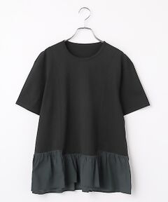 Mademoiselle NON NON / マドモアゼルノンノン Tシャツ | ギザンテイー天竺 切替フレアーAラインTシャツ