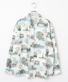 Mademoiselle NON NON / マドモアゼルノンノン シャツ・ブラウス | シャーリングビエラ パリ風景プリントシャツ