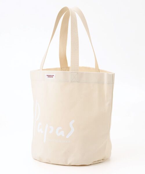 Mademoiselle NON NON / マドモアゼルノンノン トートバッグ | Papasロゴ カラートートバッグ（キナリ）