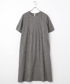 Mademoiselle NON NON / マドモアゼルノンノン ロング・マキシ丈ワンピース | オーガニックコットンリネン ノーカラーサックワンピ―ス