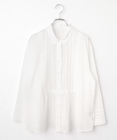 Mademoiselle NON NON / マドモアゼルノンノン シャツ・ブラウス | コットンローンハンドワッシャー レース&ピンタックブラウス