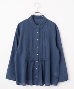 Mademoiselle NON NON / マドモアゼルノンノン シャツ・ブラウス | コットンローンハンドワッシャー レース&ピンタックブラウス