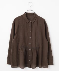 Mademoiselle NON NON / マドモアゼルノンノン シャツ・ブラウス | コットンローンハンドワッシャー レース&ピンタックブラウス