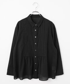 Mademoiselle NON NON / マドモアゼルノンノン シャツ・ブラウス | コットンローンハンドワッシャー レース&ピンタックブラウス
