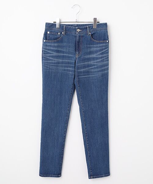 Mademoiselle NON NON / マドモアゼルノンノン デニムパンツ | 11OZバージラストレッチ スリムストレートデニムパンツ（薄インディゴ）