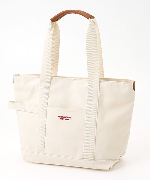 Mademoiselle NON NON / マドモアゼルノンノン トートバッグ | ロゴ刺繍入り帆布トートバッグ(キナリ)