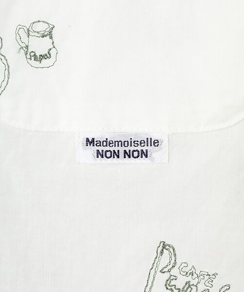 Mademoiselle NON NON / マドモアゼルノンノン シャツ・ブラウス | パパスカフェ刺繍シャツ[長袖] | 詳細1