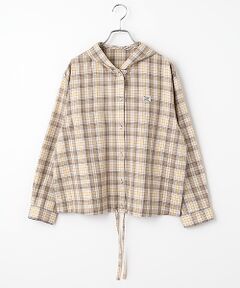 Mademoiselle NON NON / マドモアゼルノンノン シャツ・ブラウス | コンパクトコットンツイル フード付きシャツ