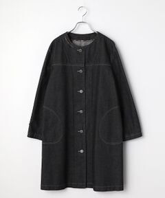 Mademoiselle NON NON / マドモアゼルノンノン その他アウター | 10.5OZバージラデニム ノーカラーコート