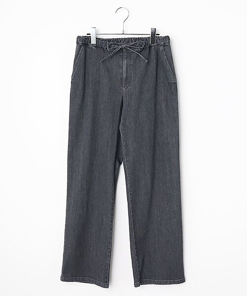 Mademoiselle NON NON / マドモアゼルノンノン デニムパンツ | 10.25OZスーパーパウダーストレッチ イージーデニムパンツ[フルレングス]（チャコールグレー）