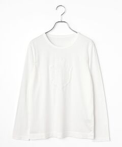 Mademoiselle NON NON / マドモアゼルノンノン Tシャツ | エアーコットン天竺 エンブレムモチーフTシャツ[長袖]