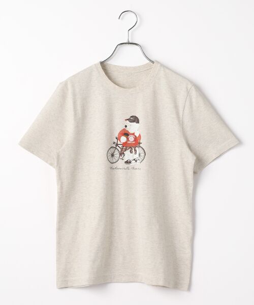 Mademoiselle NON NON / マドモアゼルノンノン Tシャツ | タリイ天竺 プレッピーベアープリントTシャツ[半袖]（TOPオートミール）