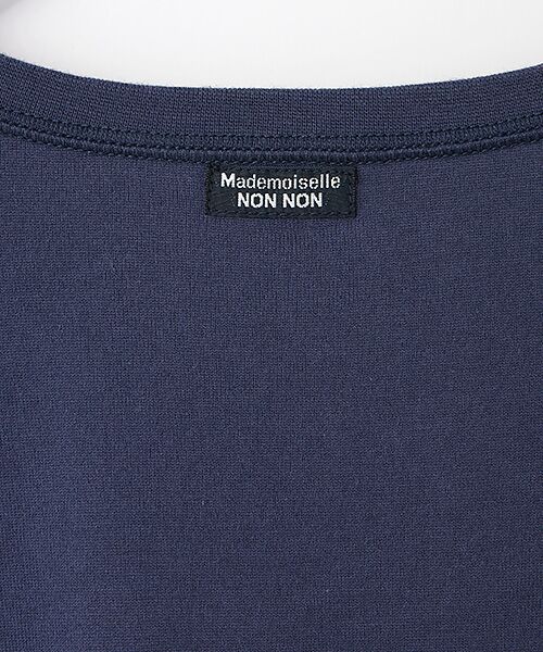Mademoiselle NON NON / マドモアゼルノンノン Tシャツ | タリイ天竺 チェックアップリケ&刺繍Tシャツ[8分袖] | 詳細6