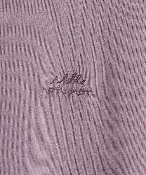 Mademoiselle NON NON / マドモアゼルノンノン Tシャツ | スーピマシルキーフライス Mlle non non刺繍Tシャツ[長袖] | 詳細4