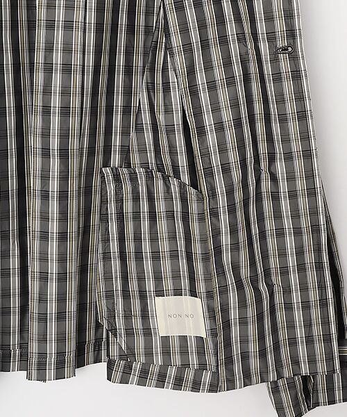 Mademoiselle NON NON / マドモアゼルノンノン その他アウター | 先染メモリータフタチェック&ムジ ステンカラージャケット | 詳細4