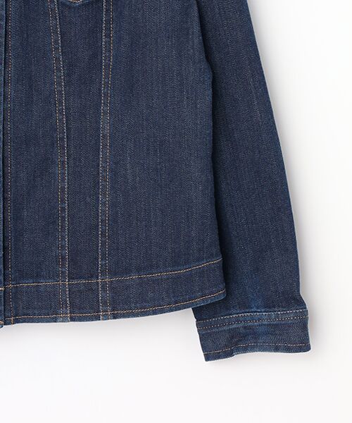 Mademoiselle NON NON / マドモアゼルノンノン Gジャン・デニムジャケット | 11OZバージラストレッチ ノーカラーデニムジャケット | 詳細4