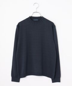 Mademoiselle NON NON / マドモアゼルノンノン ニット・セーター | エジプト綿ムジ&ボーダー14G ハイネックニット[長袖]