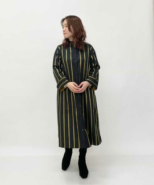 セール ブロンズストライプシャツドレス ロング マキシ丈ワンピース Maison De Cinq メゾン ドゥ サンク ファッション通販 タカシマヤファッションスクエア