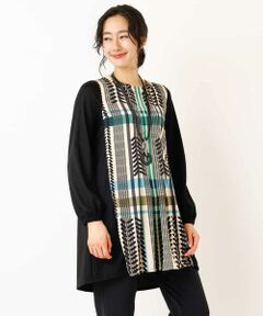 Maison de CINQ / メゾン ドゥ サンク チュニック | 【小さいサイズ】ヘリンチェックパターンチュニック