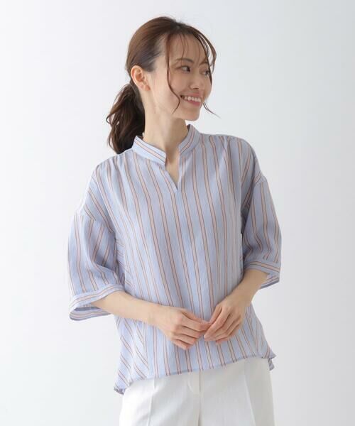 新品☆Paul Smithコレクション ドレスシャツ☆ブルーストライプ☆Sサイズ
