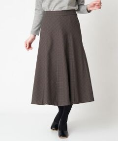 [日本製/洗える]カラーグレンチェックフレアースカート
