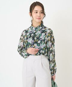 Maison de CINQ / メゾン ドゥ サンク シャツ・ブラウス | 【小さいサイズ】中花プリントシフォンブラウス/洗える