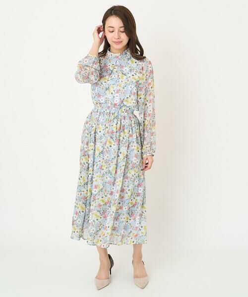 Maison de CINQ / メゾン ドゥ サンク ロング・マキシ丈スカート | 【小さいサイズ】中花プリントシフォンスカート/丈の長さが選べる/洗える | 詳細26