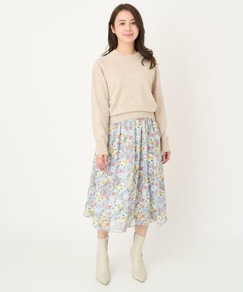 Maison de CINQ / メゾン ドゥ サンク ロング・マキシ丈スカート | 【小さいサイズ】中花プリントシフォンスカート/丈の長さが選べる/洗える | 詳細28