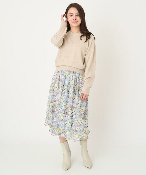 Maison de CINQ / メゾン ドゥ サンク ロング・マキシ丈スカート | 【小さいサイズ】中花プリントシフォンスカート/丈の長さが選べる/洗える | 詳細29