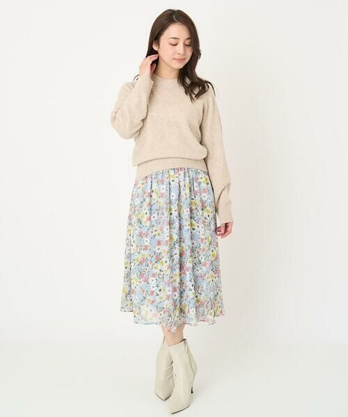 Maison de CINQ / メゾン ドゥ サンク ロング・マキシ丈スカート | 【小さいサイズ】中花プリントシフォンスカート/丈の長さが選べる/洗える | 詳細30
