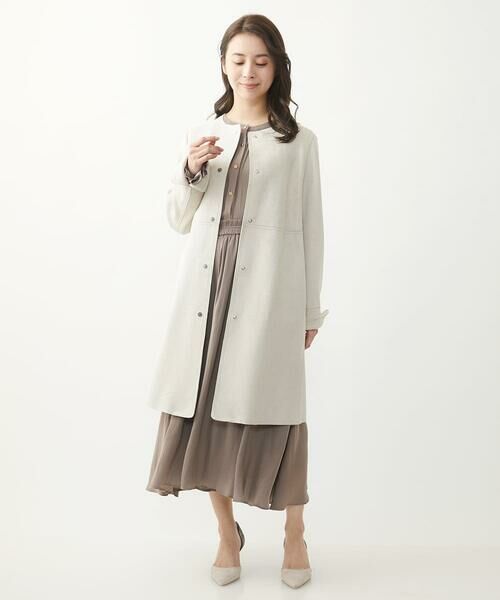 Maison de CINQ / メゾン ドゥ サンク ノーカラージャケット | 【小さいサイズ】フェイクスウェードノーカラーコート/洗える | 詳細18