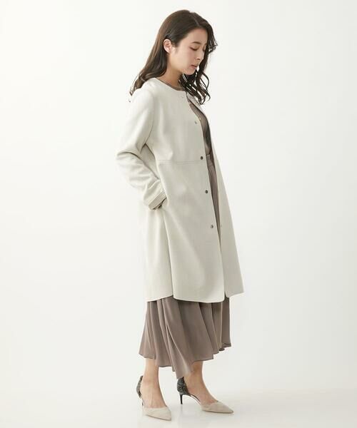 Maison de CINQ / メゾン ドゥ サンク ノーカラージャケット | 【小さいサイズ】フェイクスウェードノーカラーコート/洗える | 詳細20