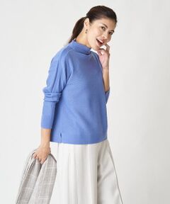 バイヤス柄ボトルネックニット