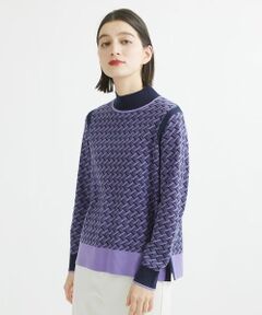 Maison de CINQ / メゾン ドゥ サンク ニット・セーター | ミックスジャガードスリットハイネックニット