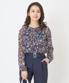 Maison de CINQ / メゾン ドゥ サンク シャツ・ブラウス | 【小さいサイズ】花柄シフォンブラウス/洗える