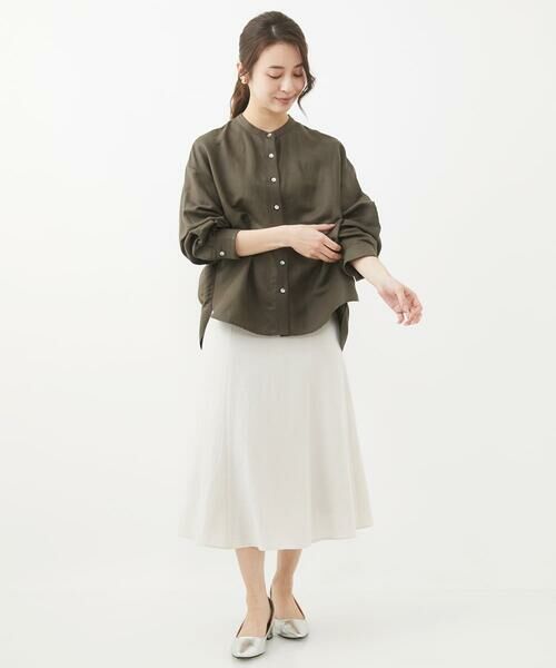 Maison de CINQ / メゾン ドゥ サンク シャツ・ブラウス | 【小さいサイズ】リネン混バンドカラーシャツブラウス/洗える | 詳細22