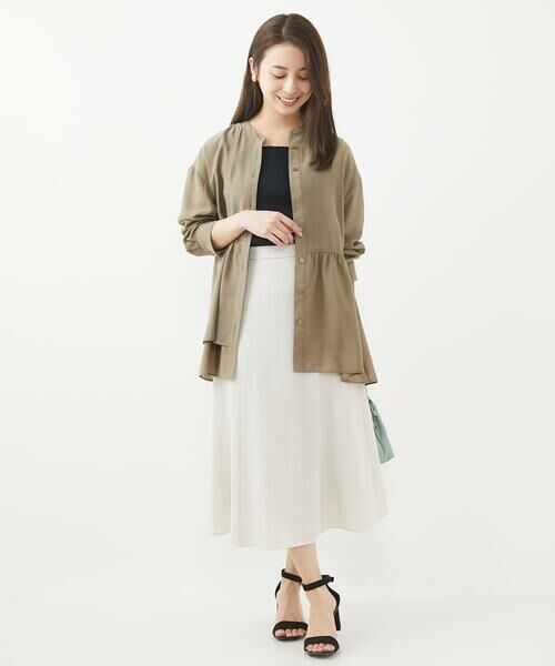 Maison de CINQ / メゾン ドゥ サンク シャツ・ブラウス | 【小さいサイズ】ペプラムデザインバンドカラーブラウス/洗える | 詳細23