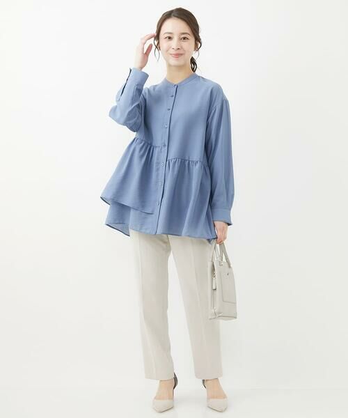 Maison de CINQ / メゾン ドゥ サンク シャツ・ブラウス | 【小さいサイズ】ペプラムデザインバンドカラーブラウス/洗える | 詳細24