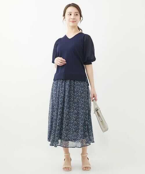 Maison de CINQ / メゾン ドゥ サンク ロング・マキシ丈スカート | 【小さいサイズ】シフォンプリントスカート/丈の長さが選べる/洗える | 詳細30