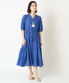 Maison de CINQ / メゾン ドゥ サンク ロング・マキシ丈ワンピース | フラワーカットジャガードロングワンピース