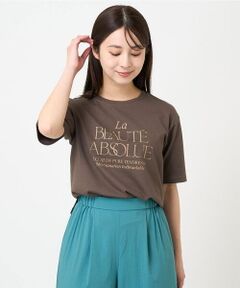 【小さいサイズ】ハーフスリーブ ロゴTシャツ/接触冷感/洗える/カジュアル派に