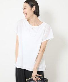 [小さいサイズ]フレンチスリーブシアーカットソー(夏の1枚着におすすめ)