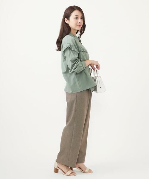 MARGAUX VINTAGE】ラッフルフリルスリーブレスブラウス/MG BL